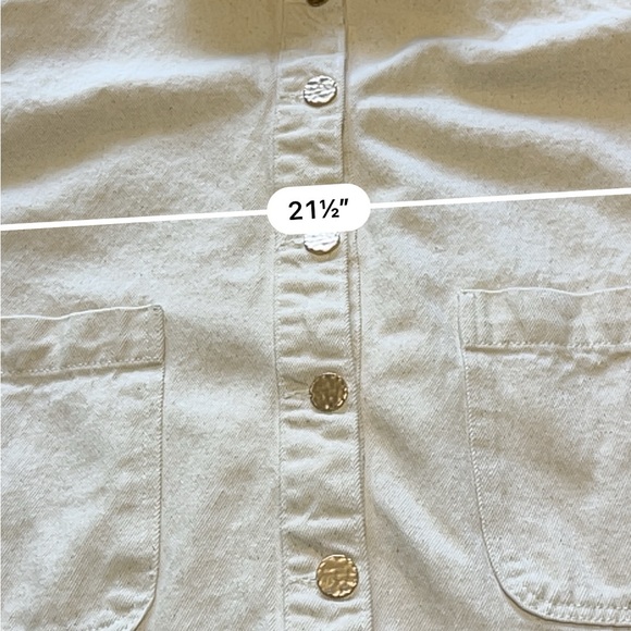 Zara Cream Denim Jacket M - Picture 8 of 9